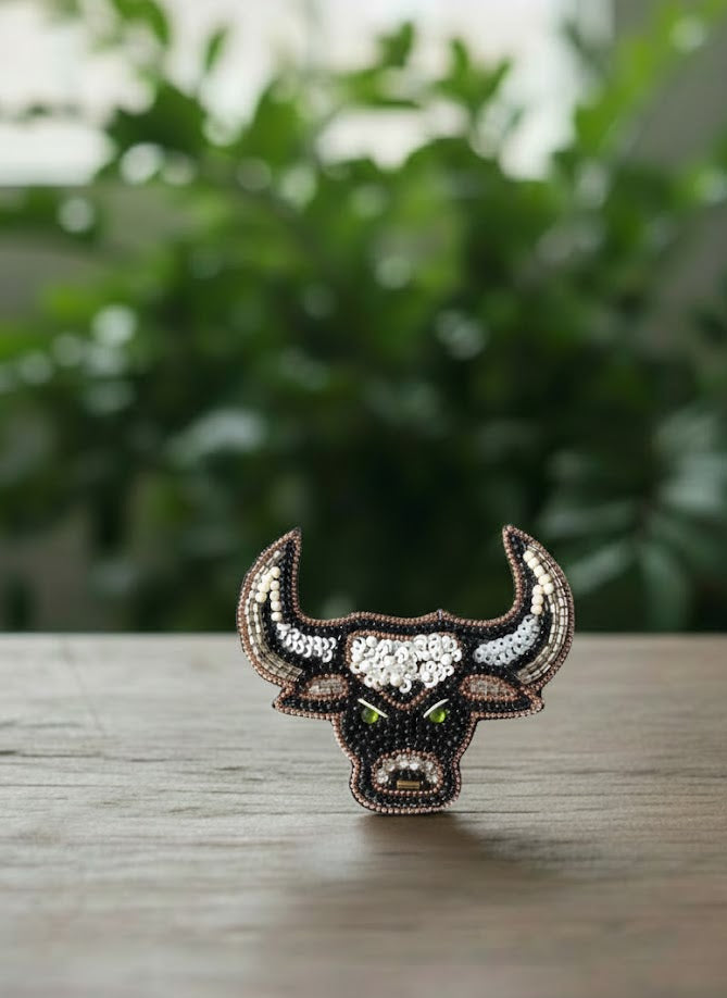 Artisanal Bull Head Brooch