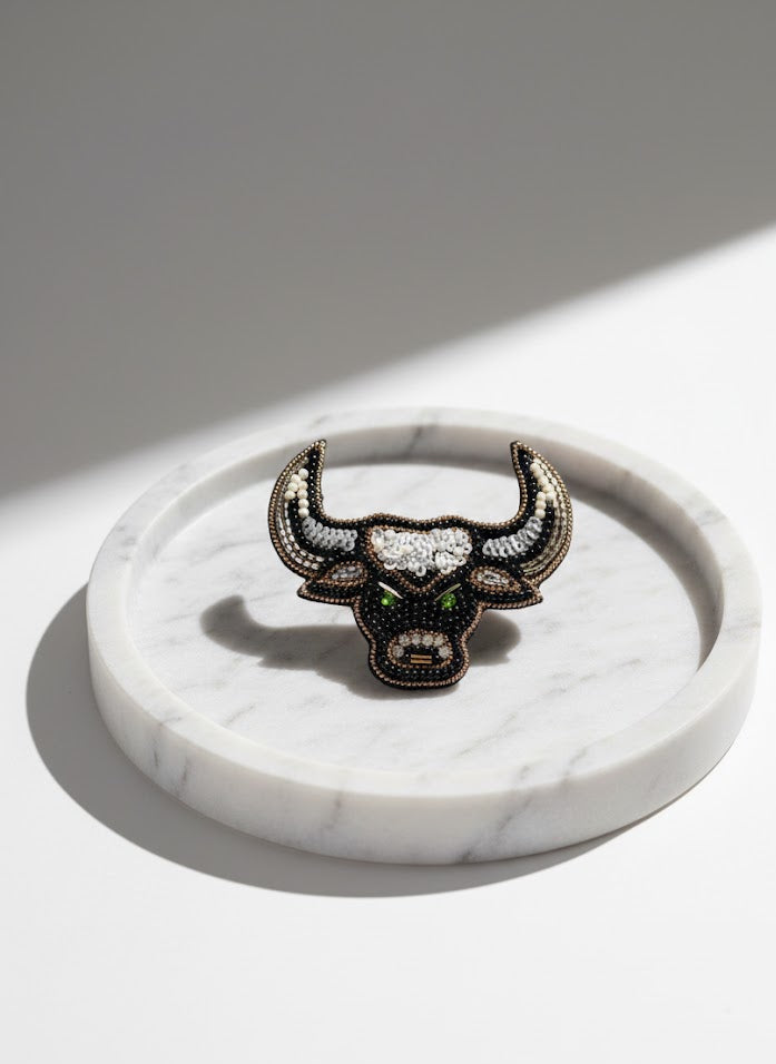 Artisanal Bull Head Brooch