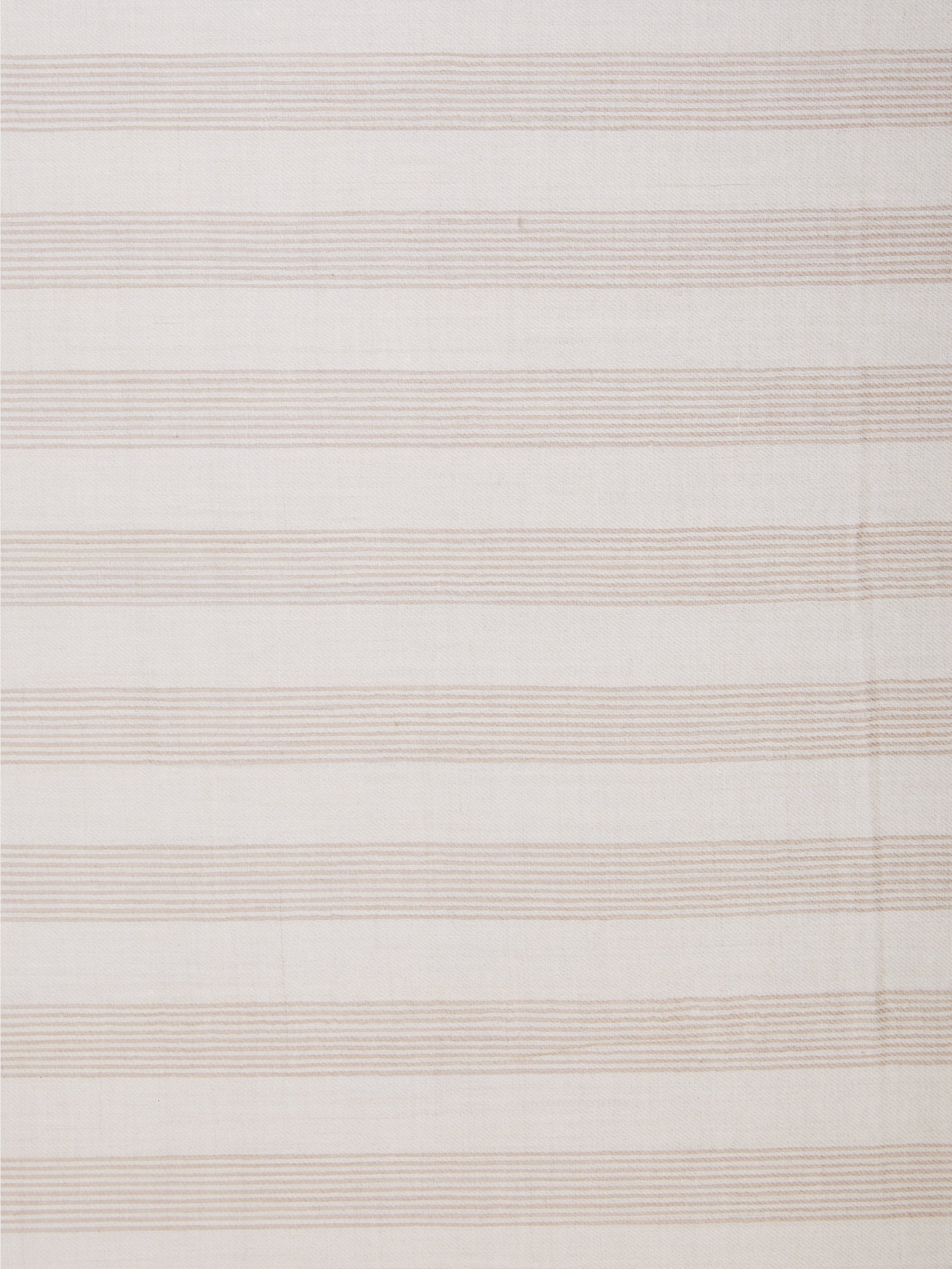 ASVA Off-White Semi Pashmina with Fine Beige Stripes