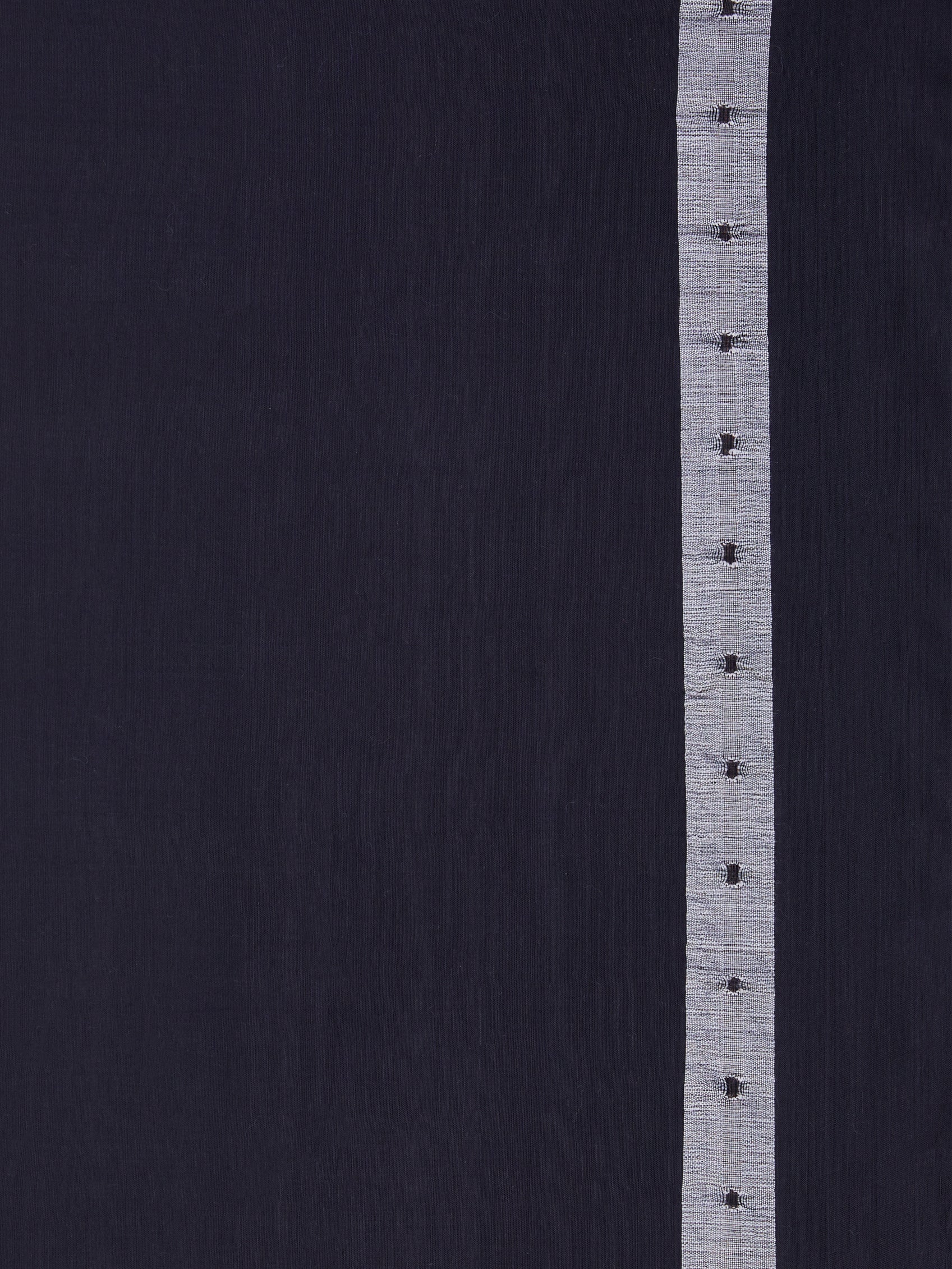 ASVA Plain black cotton stole with ghicha silk border woven