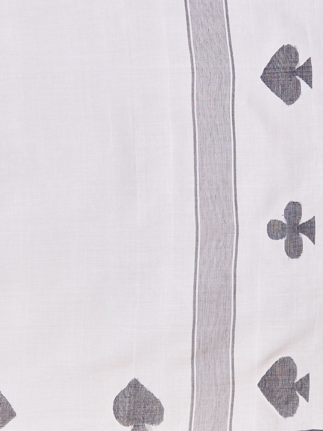 ASVA White Cotton Scarf for Women | Handwoven Deck of Cards Jamdani