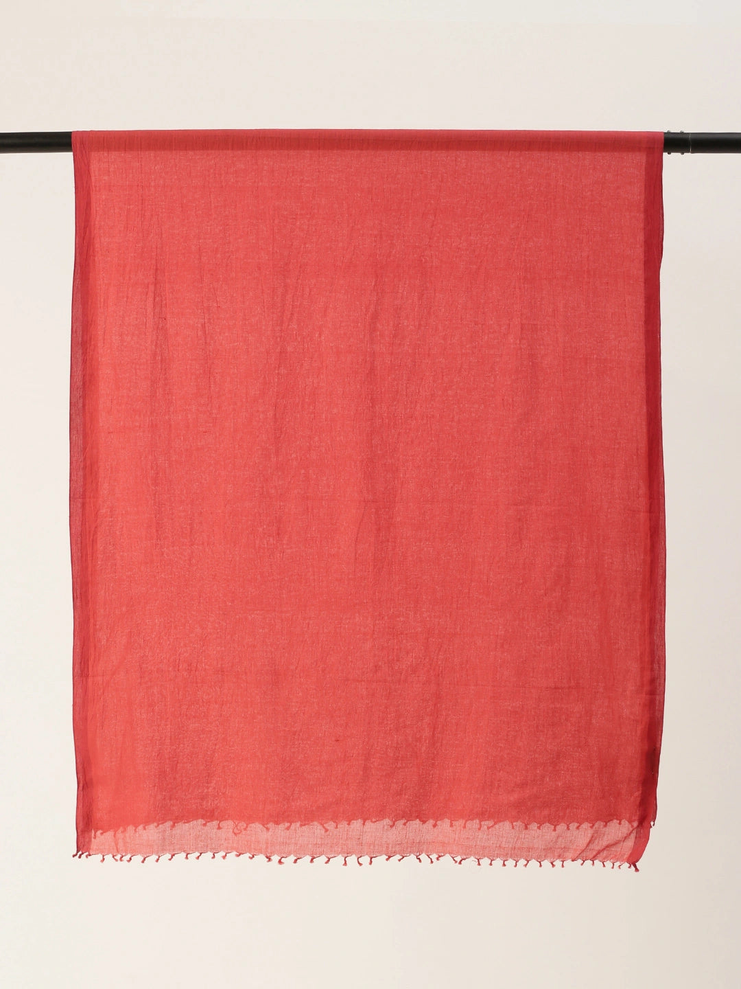 ASVA Women's Red Pure Cotton Scarf with Red Selvedge