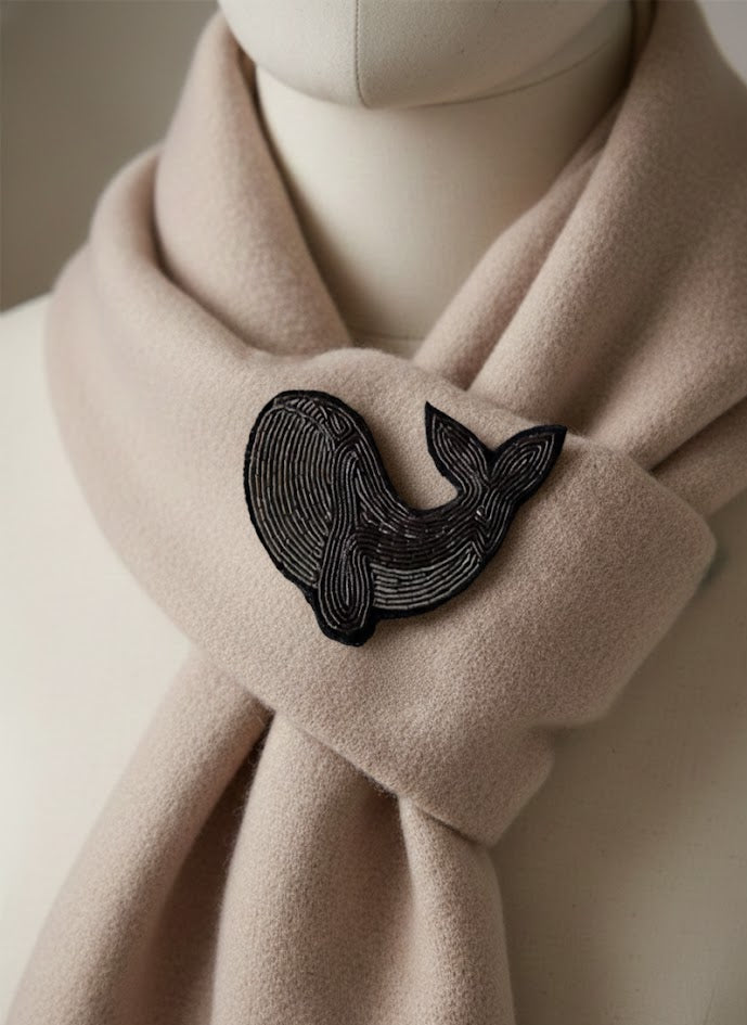 Beaded Dolphin Statement Brooch