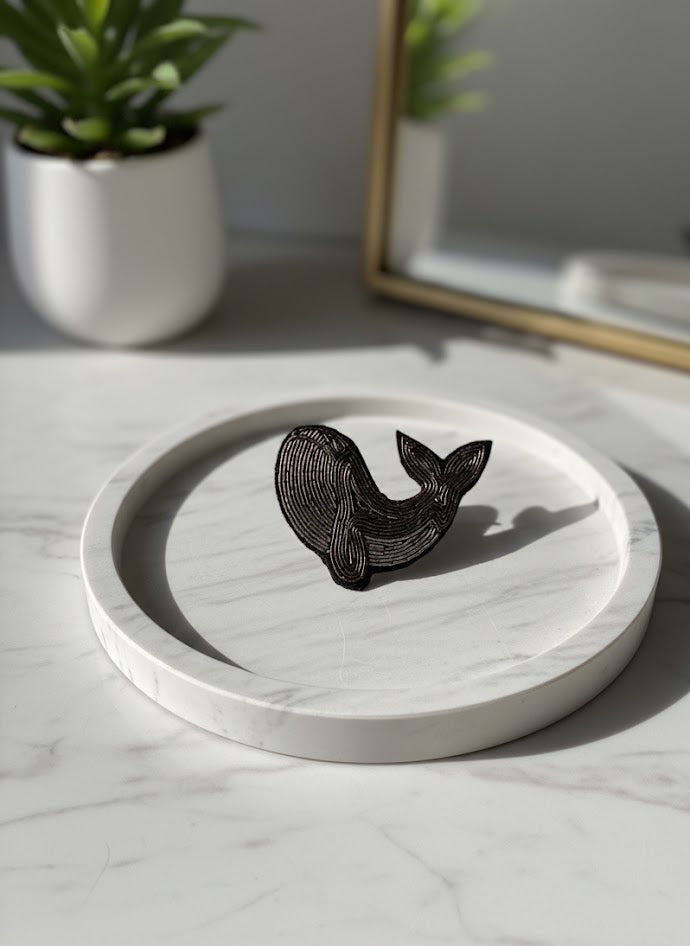 Beaded Dolphin Statement Brooch