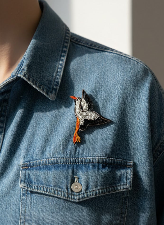 Pink Elegance Flamingo Brooch