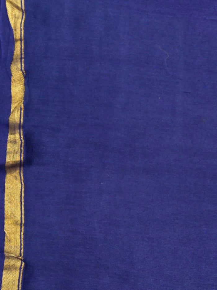 Handcrafted Violet Shibori Dyed Chanderi Silk Saree with Gold Zari Border