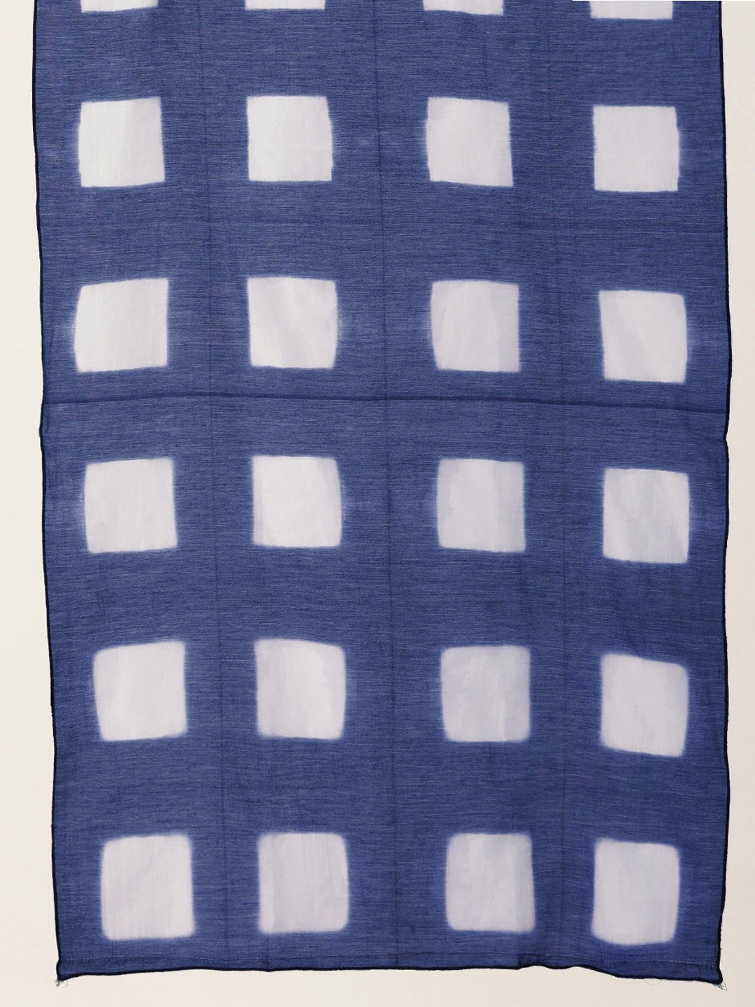 ASVA Handwoven Chanderi Silk Blue and White Shibori Dyed Scarf