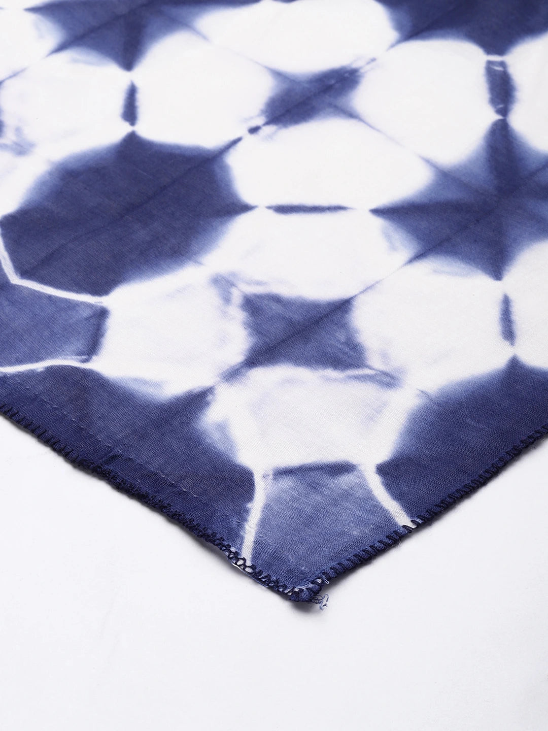 ASVA Handwoven Chanderi Silk Blue and White Shibori Starry Night Dyed Scarf