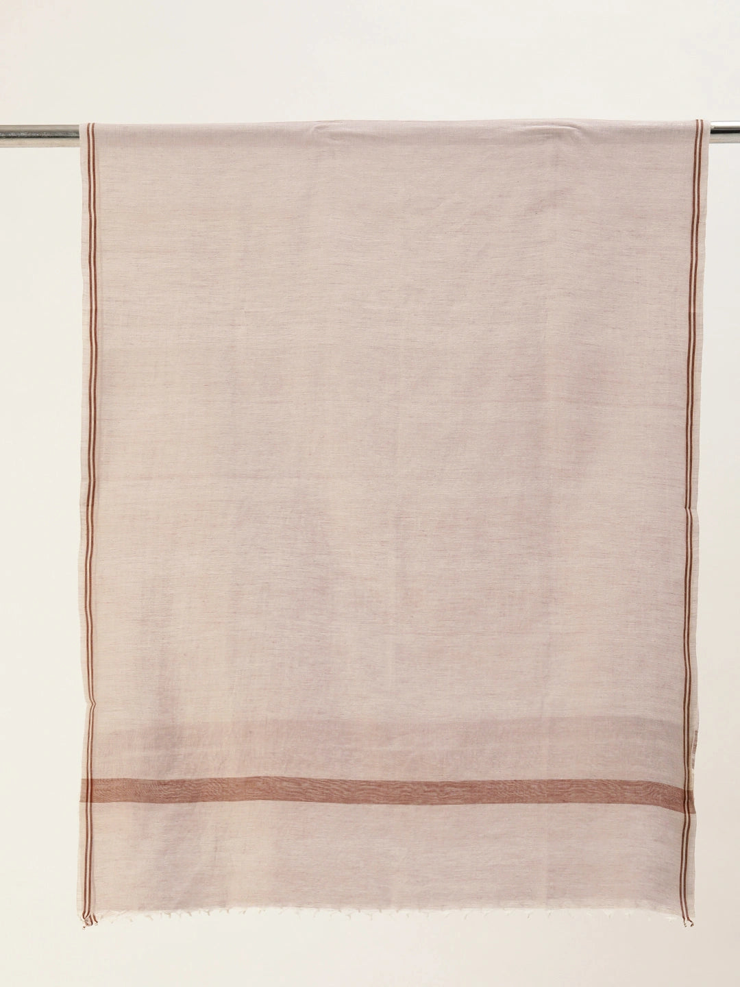 ASVA Handwoven Cotton Scarf in Tones of Brown With Border