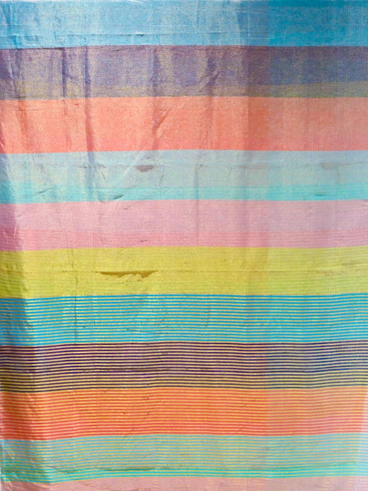 Handwoven Multicolour Striped Tissue Silk Saree