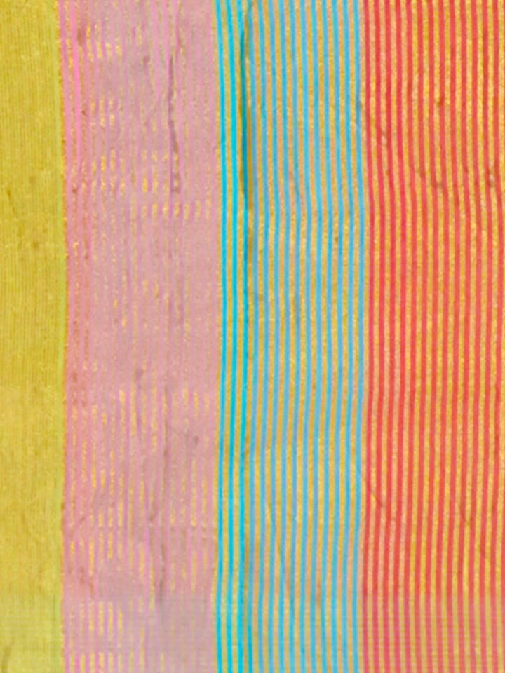 Handwoven Multicolour Striped Tissue Silk Saree