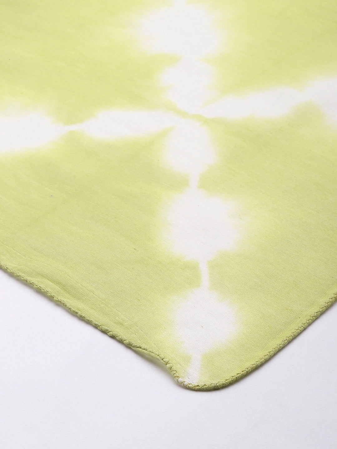ASVA Handwoven Pastel Green Shibori Dyed Chanderi Silk Scarf