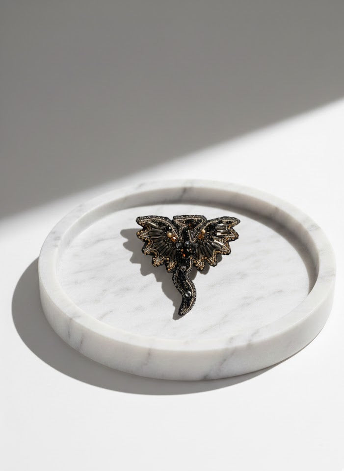 Mystic Dragon Beaded Brooch
