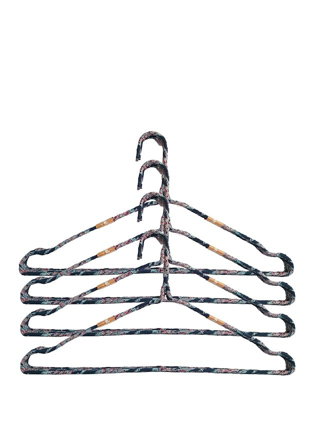 Sustainable Fabric Hangers Set | Non-Slip, Ultra-Thin, Space-Saving Design | Navy Blue