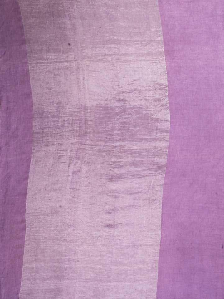 Handwoven Mauve Linen Saree with Gold Zari Pallu