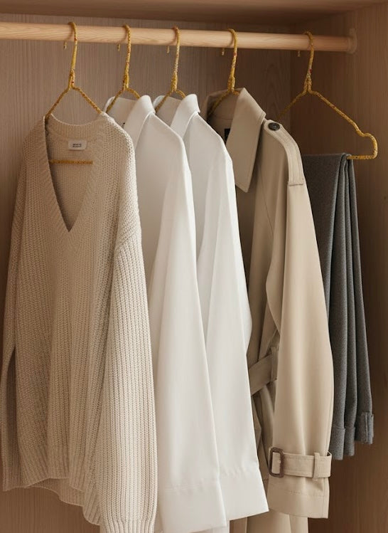 Sustainable Fabric Hangers Set | Non-Slip, Ultra-Thin, Space-Saving Design | Yellow