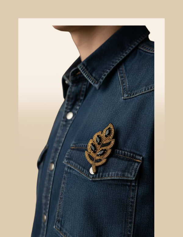 EMBROIDERED BROOCHES